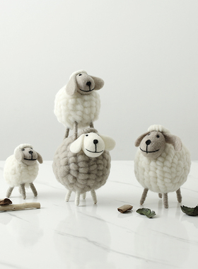 ins北欧家居女生房间卧室装饰品绵羊摆件客厅玄关创意桌面小摆设