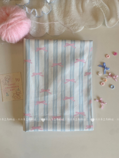 布diy布料 全棉40支印花布ins韩系条纹蝴蝶结布家居服发饰发圈童装