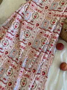 可爱草莓蛋糕40支全棉卡通印花箱包手工diy发饰桌布女装 睡衣布料