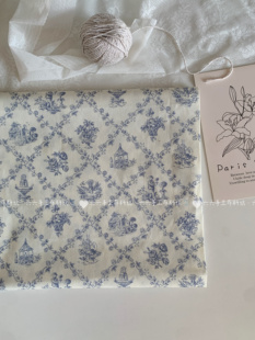 全棉40支印花布法式复古感碎花布家居服发饰发圈童装布diy布料