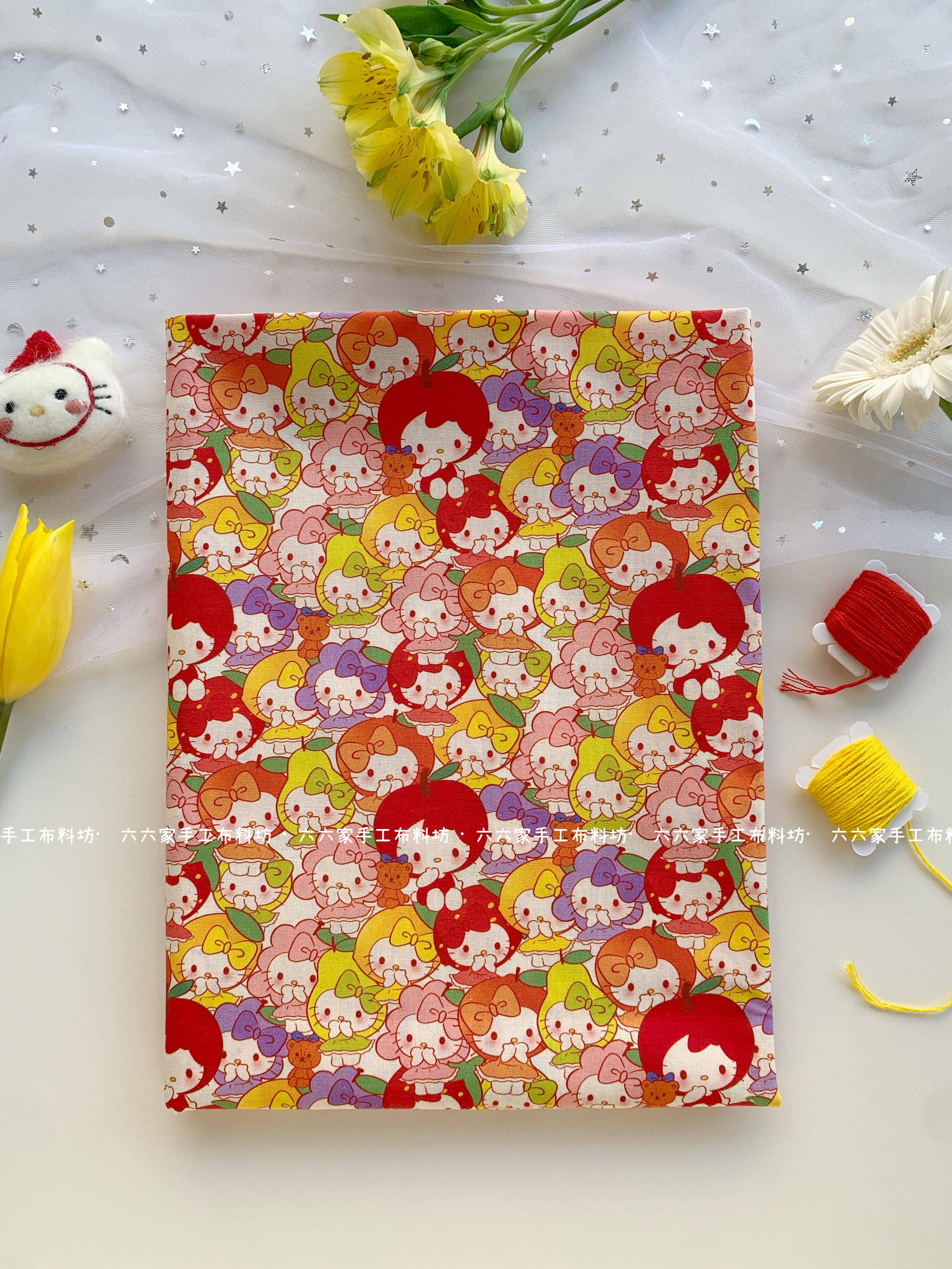 全棉40支春夏印花布料可爱Q版苹果猫猫服装发饰包包发圈手工diy,居家布艺,海绵垫/布料/面料/手工diy,淘宝优惠券,粉丝福利购,淘宝优惠卷