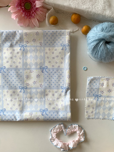 全棉40支印花面料蝴蝶结碎花拼布连衣裙女装发饰家居服手工diy布