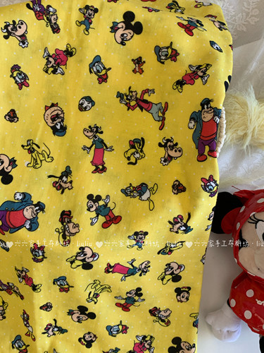 全棉双层纱布料可爱卡通小动物家居服发饰童装睡衣睡裤diy布料