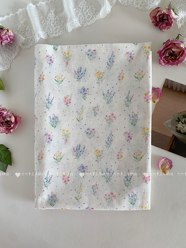 全棉40支印花布法式少女ins清新碎花裙子发圈发饰童装布diy布料