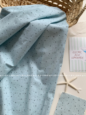 全棉40支印花布ins韩系海盐薄荷星星服装发饰包包发圈手工diy布料