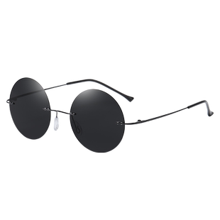 超轻无边框圆形墨镜男女复古百搭太阳眼镜防紫外线开车驾驶偏光镜