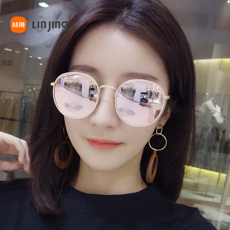 墨镜女显瘦眼镜韩版潮ns网红2025新款粉色圆形防紫外线偏光太阳镜