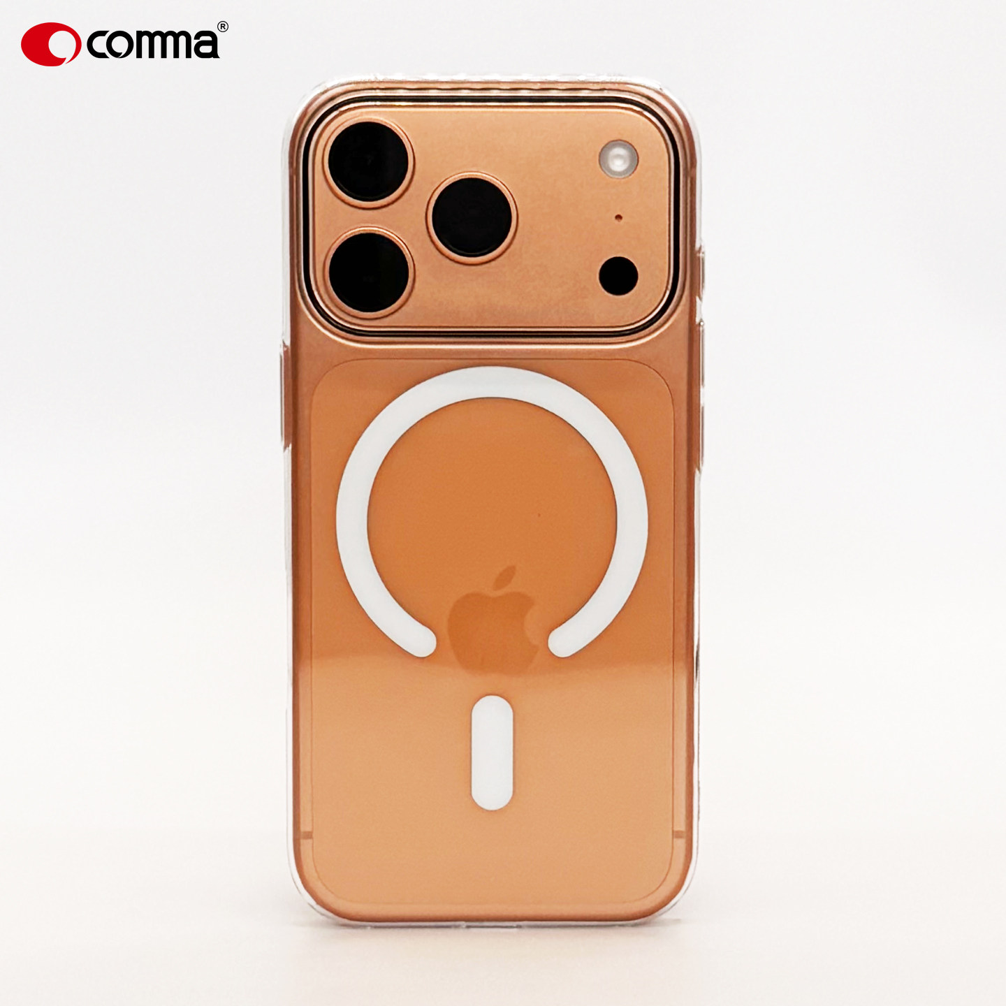 Comma适用于iPhone17promax卫甲超薄磁吸硬壳16pro透明壳15promax全包壳手机壳防水疏油涂层