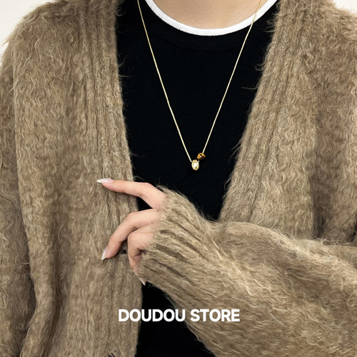 doudoustore水滴美拉德项链