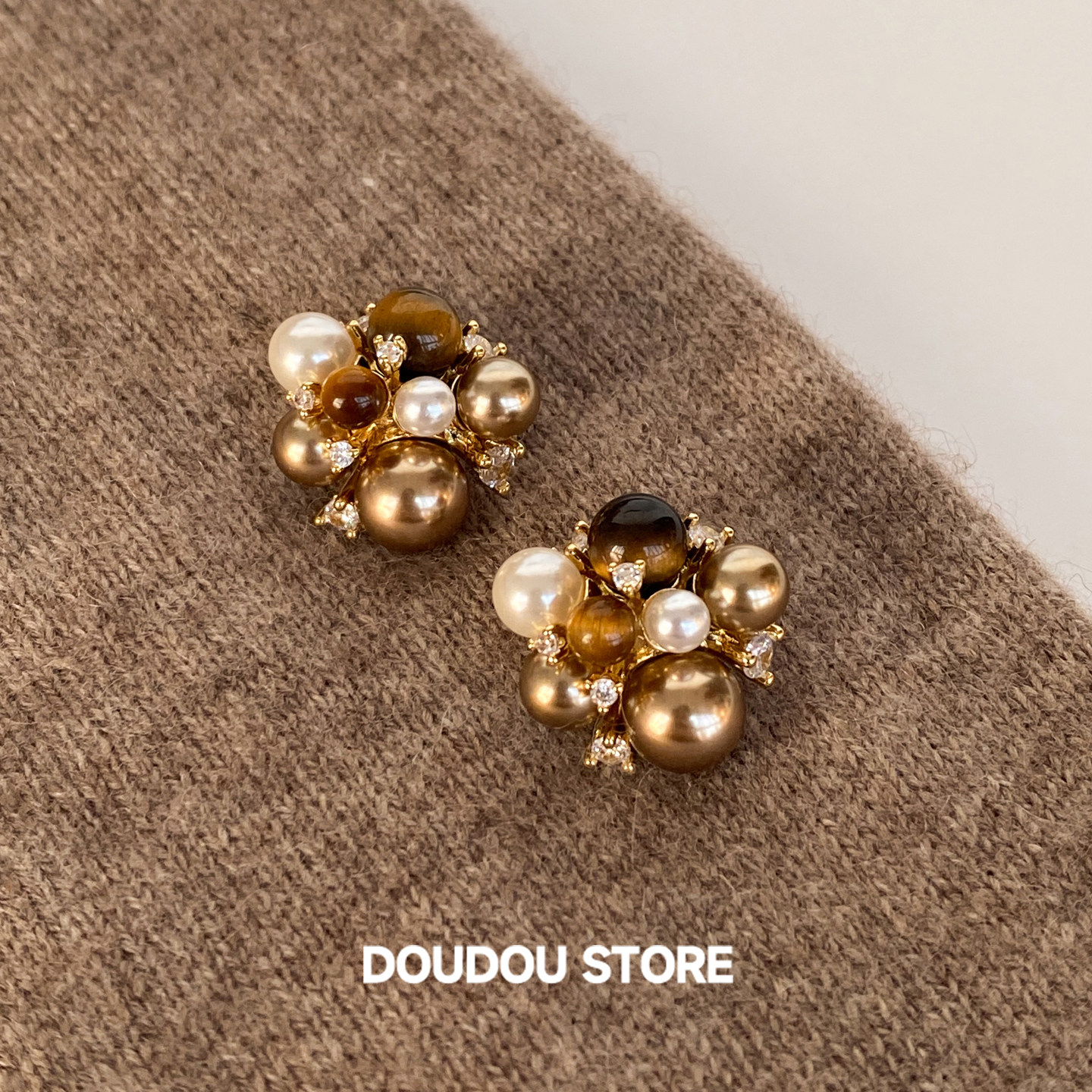 DOUDOUSTORE925银针精致复古法式秋冬设计感高级感耳环耳钉女ins,饰品/流行首饰/时尚饰品新,耳钉,淘宝优惠券,粉丝福利购,淘宝优惠卷