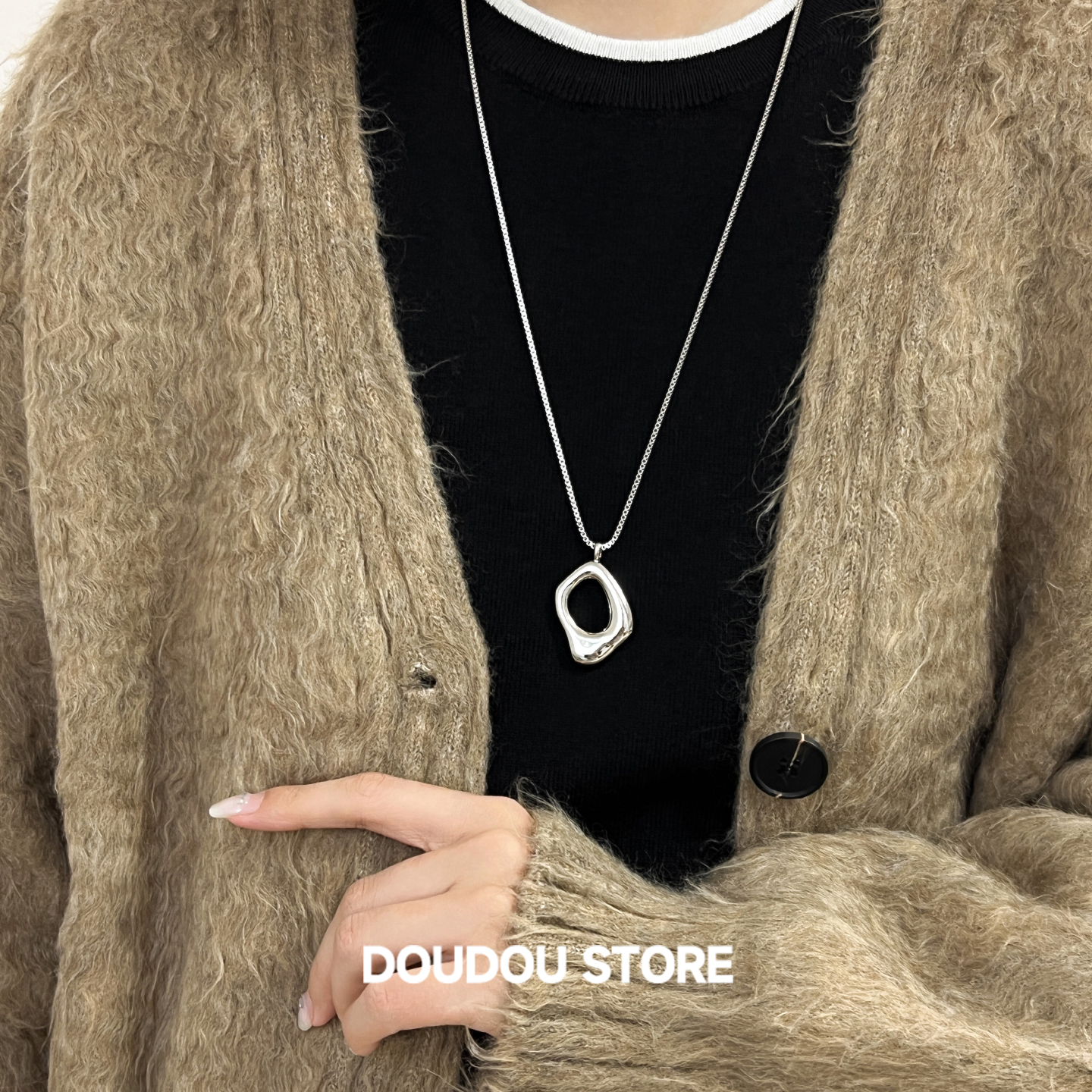 doudoustore异形几何项链