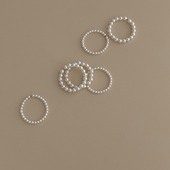 DOUDOUSTORE 法式 优雅施家珍珠戒指女极细米珠食指串珠指环手饰