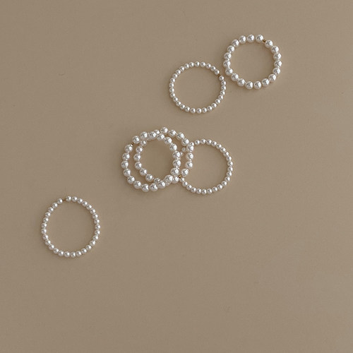 法式优雅极细珍珠戒指