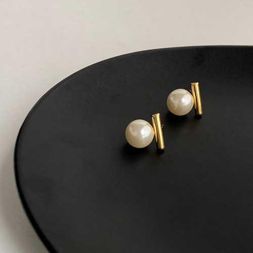 doudoustore一字珍珠耳钉