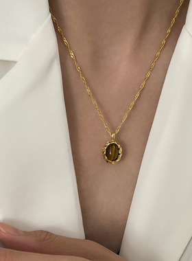 doudoustore虎眼石项链