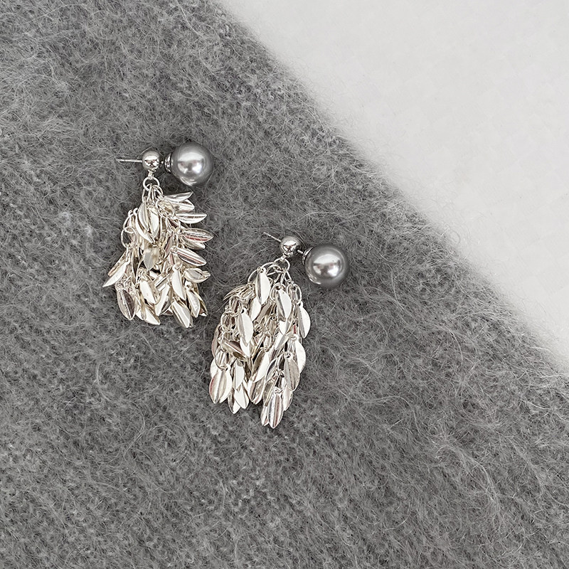 DOUDOUSTORE粼粼波光925银针清冷灰色珍珠流苏耳环穗穗平安长款,饰品/流行首饰/时尚饰品新,耳环,淘宝优惠券,粉丝福利购,淘宝优惠卷