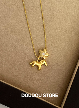 甜酷保色80cm马上有钱花项链女