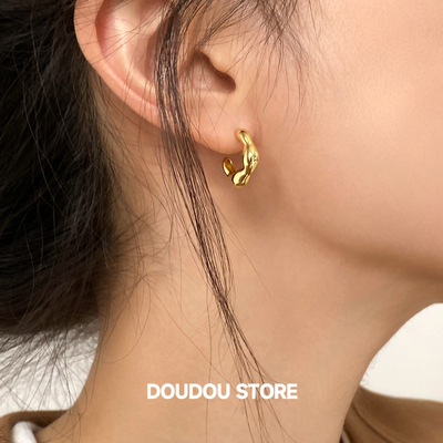 doudoustore金属C形耳钉