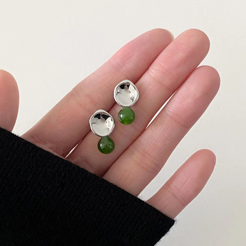 DOUDOUSTORE绿了芭蕉925银针新中式绿玉髓休闲甜酷耳钉个性百搭女,饰品/流行首饰/时尚饰品新,耳环,淘宝优惠券,粉丝福利购,淘宝优惠卷