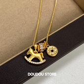 80cm马上有钱沙金钱币毛衣链项链女新年礼物 保色长款 新品 88折