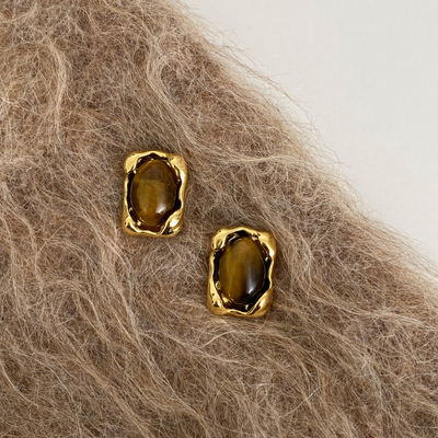 doudoustore雅丹风方形耳环