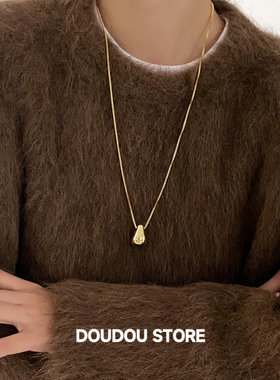 DOUDOUSTORE保色简约金属高级感水滴毛衣链百搭个性日常通勤女
