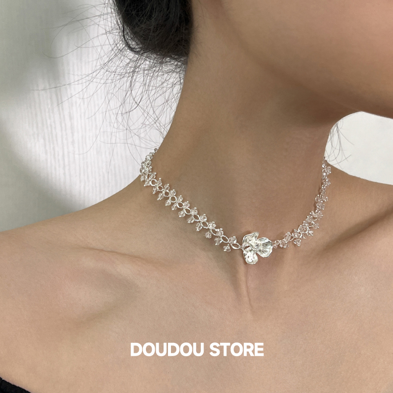 doudoustore仙气花朵项链