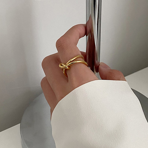 金属线条打结ins潮风戒指