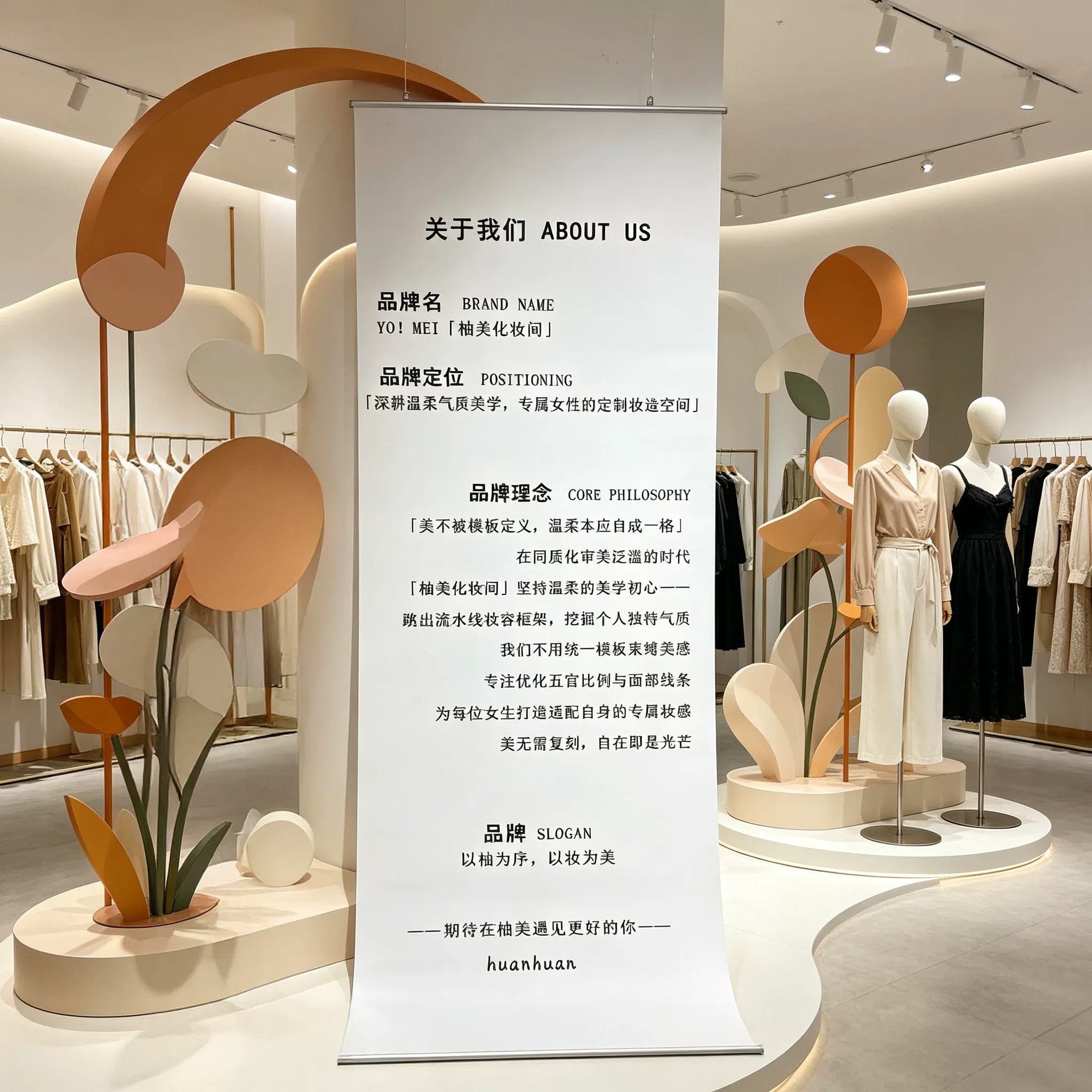 服装店装饰画氛围布置女装店秋冬新款背景海报挂画图片