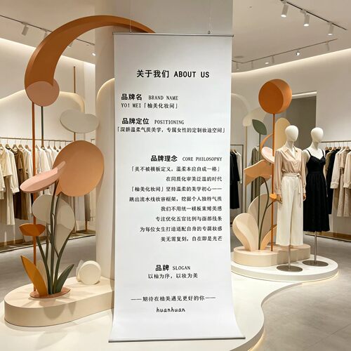 服装店装饰画氛围布置女装店秋冬新款背景海报挂画
