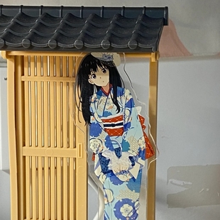 日式 玄关屏风模型微景观摆件微型模型模具小屏风入户家居装 饰物