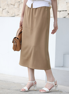 优衣美小清新少女松紧腰垂顺修身显瘦百搭H版裙半身裙31291