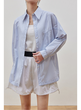 优衣美衬衫女夏季薄款透气防晒衣外套防晒服宽松显瘦13272