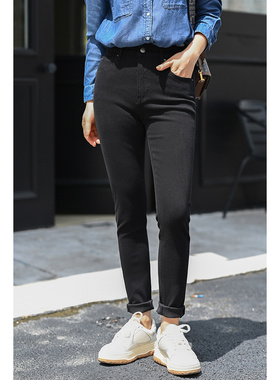 优衣美新品女修身显瘦铅笔休闲弹力百搭显瘦牛仔小脚裤26098