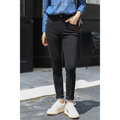 优衣美新品女修身显瘦铅笔休闲弹力百搭显瘦牛仔小脚裤26098