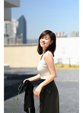 优衣美简约新款春夏内搭法式方领针织修身显瘦女士背心14899