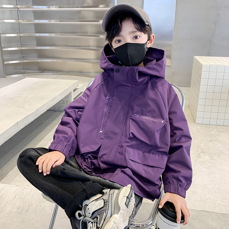 儿童装春秋款男孩冲锋衣痞帅时髦