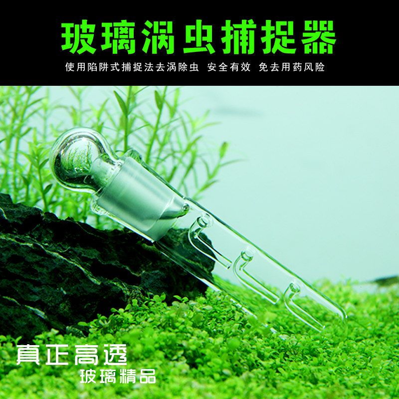 涡虫诱捕器蜗虫水蛭捕捉器玻璃捕捉笔吸捕蜗器玻璃diy捕虾器蚂蟥