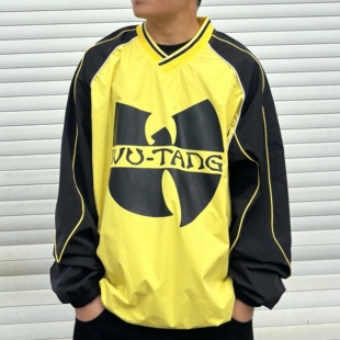 武当帮Wu 棒球服男黄黑撞色V领外套 Tang嘻哈风长袖