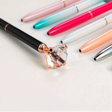 大钻石笔韩版圆珠笔金属水晶笔可爱宝石笔礼品笔定制油性原子笔
