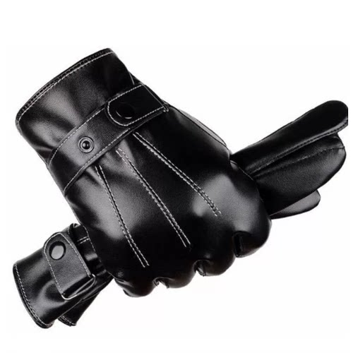 骑车户外摩托电瓶车滑雪触屏秋骑行皮手套男女加绒加厚冬季保暖棉