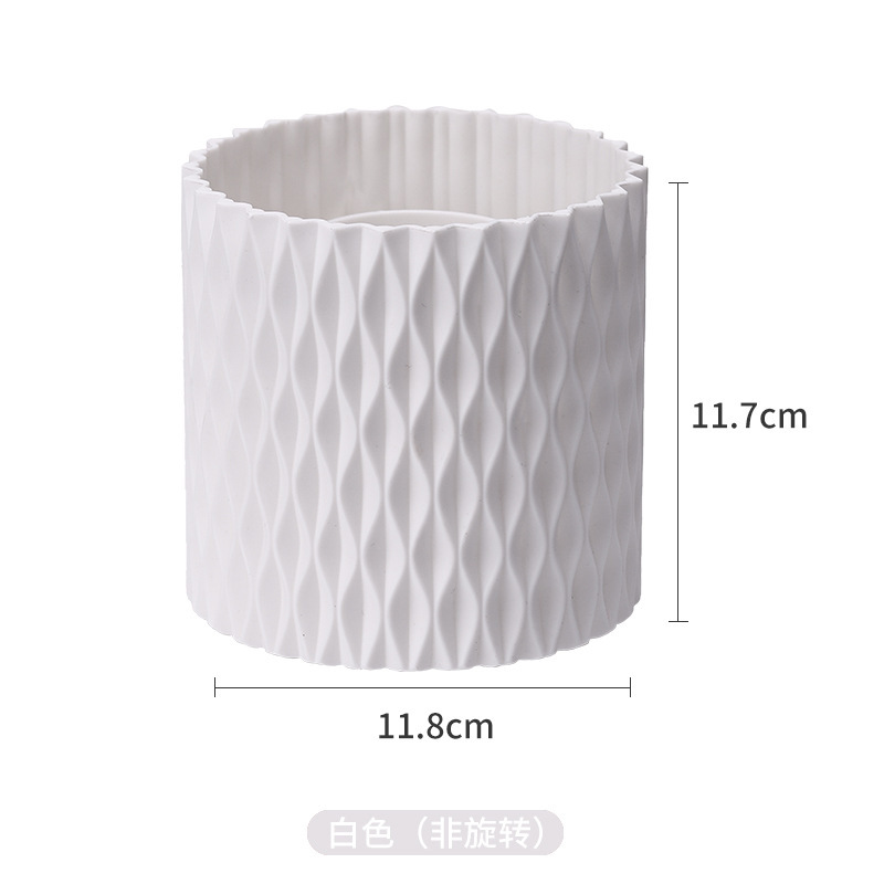 ins菱格纹笔筒大容量学生桌面化妆刷收纳桶口红眉笔筒收纳盒