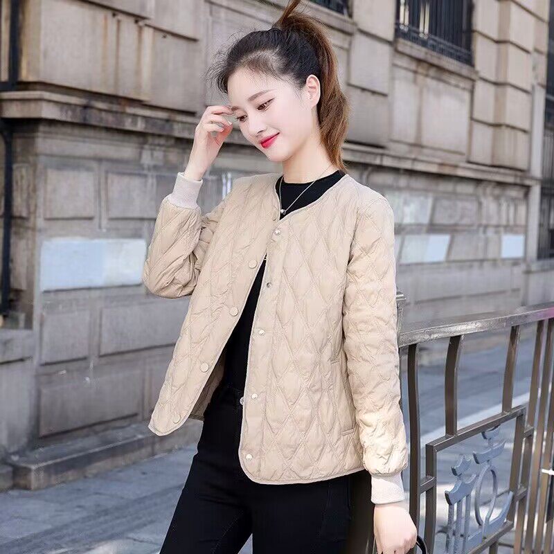 2022秋冬新款羽绒服女短款轻薄修身白鸭绒内胆休闲加厚圆领保暖衣