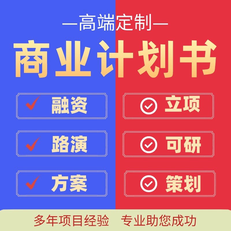 商业计划书撰写代做可行性研究报告项目融资ppt路演方案策划AI
