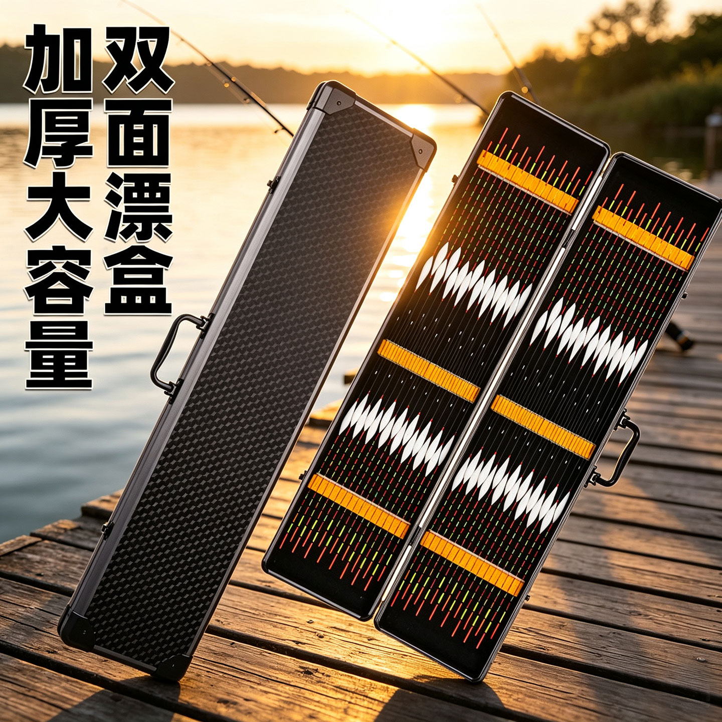 新款铝合金漂盒多功能鱼漂收纳盒大容量多规格加大加长浮漂浮标盒