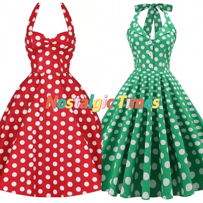 港风复古派对女神性感挂脖表演服