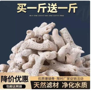 鱼缸过滤材料天然珊瑚骨滤材锦鲤鱼池过滤