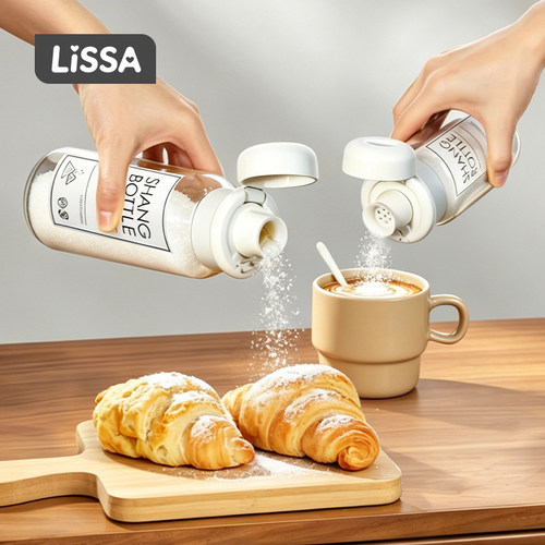 LISSA玻璃白糖储存罐食品级密封糖罐收纳罐防潮控量分装瓶撒料瓶