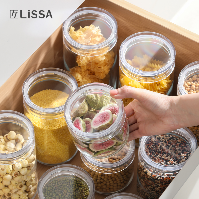 LISSA五谷雜糧密封罐家用干貨豆子干果分裝瓶防蟲(chóng)防潮封裝收納瓶