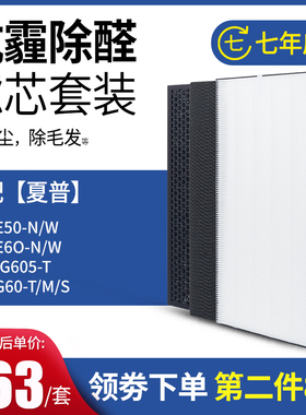 适配夏普空气净化器KC-CE50 CE60 CG605 CG60过滤网集尘除醛滤芯